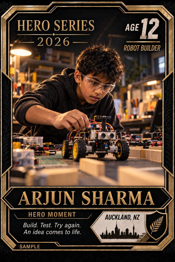 Robotics keepsake card example