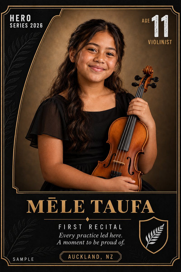 Violin keepsake card example
